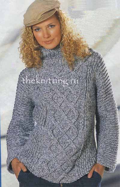 Вязаный женский свитер с описанием